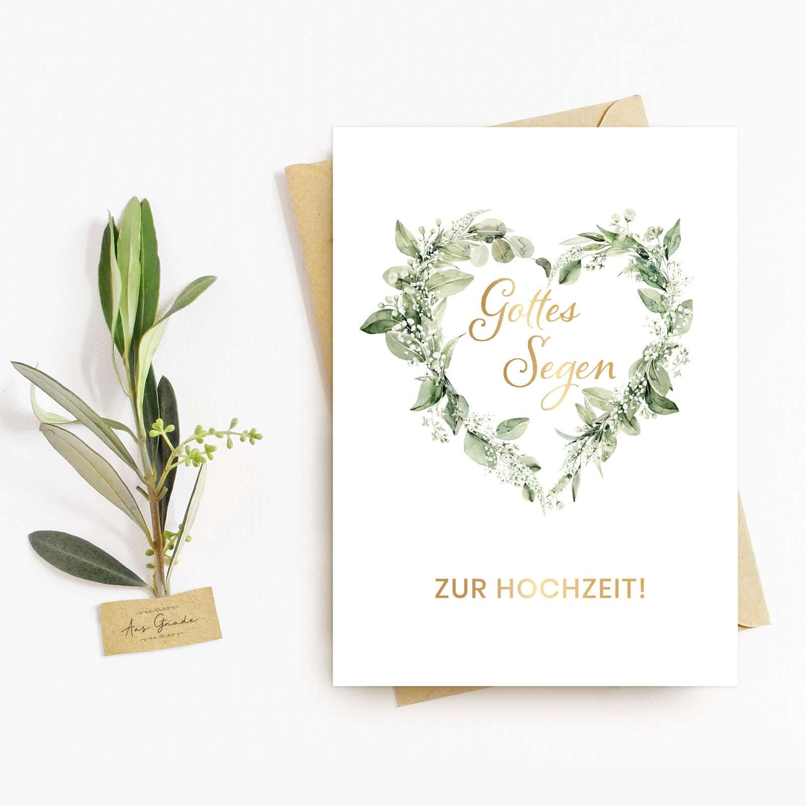 Klappkarte  Gottes Segen zur Hochzeit!  mit Bibelvers · A6 · mit Gold veredelt Online